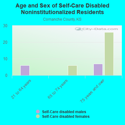 Age and Sex of Self-Care Disabled Noninstitutionalized Residents