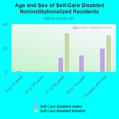 Age and Sex of Self-Care Disabled Noninstitutionalized Residents