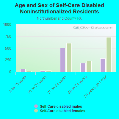 Age and Sex of Self-Care Disabled Noninstitutionalized Residents