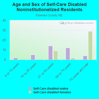 Age and Sex of Self-Care Disabled Noninstitutionalized Residents