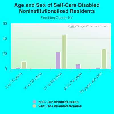 Age and Sex of Self-Care Disabled Noninstitutionalized Residents