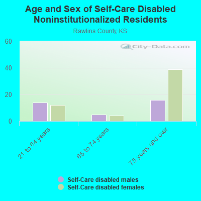 Age and Sex of Self-Care Disabled Noninstitutionalized Residents