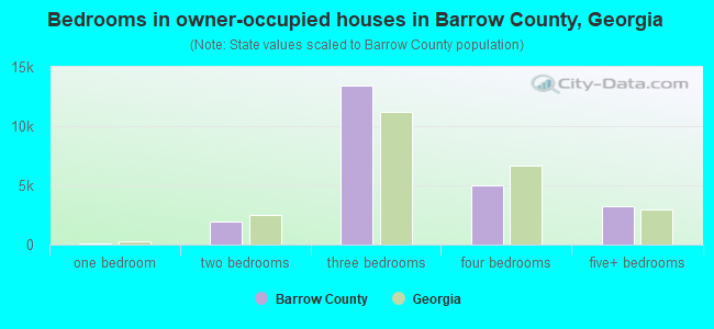 Bedrooms in owner-occupied houses in Barrow County, Georgia