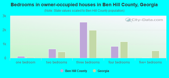 Bedrooms in owner-occupied houses in Ben Hill County, Georgia