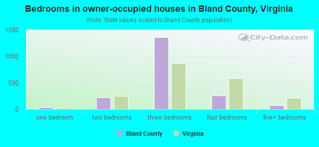 Bedrooms in owner-occupied houses in Bland County, Virginia