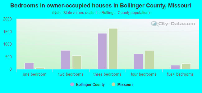 Bedrooms in owner-occupied houses in Bollinger County, Missouri