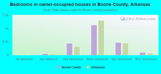 Bedrooms in owner-occupied houses in Boone County, Arkansas