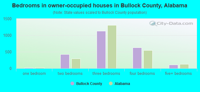 Bedrooms in owner-occupied houses in Bullock County, Alabama