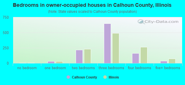 Bedrooms in owner-occupied houses in Calhoun County, Illinois