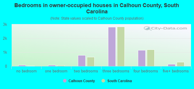 Bedrooms in owner-occupied houses in Calhoun County, South Carolina