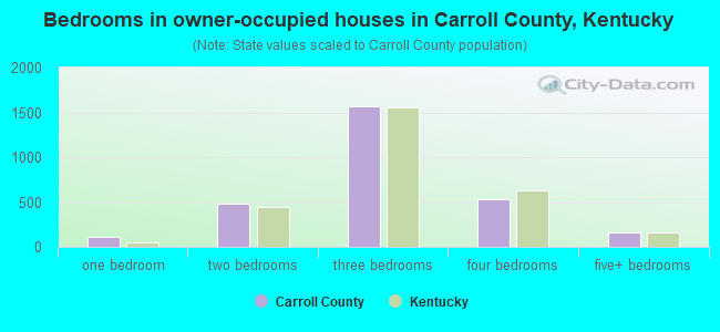 Bedrooms in owner-occupied houses in Carroll County, Kentucky