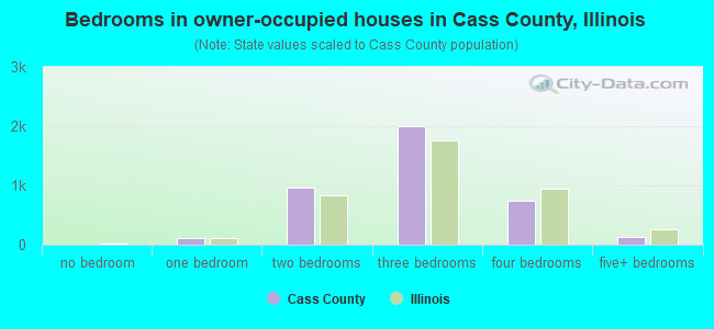 Bedrooms in owner-occupied houses in Cass County, Illinois