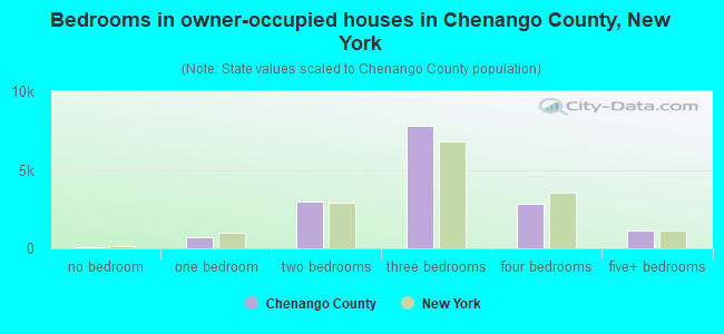 Bedrooms in owner-occupied houses in Chenango County, New York
