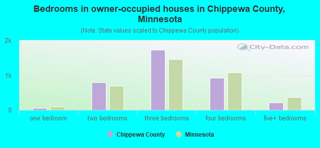 Bedrooms in owner-occupied houses in Chippewa County, Minnesota