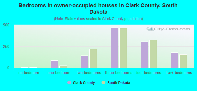 Bedrooms in owner-occupied houses in Clark County, South Dakota