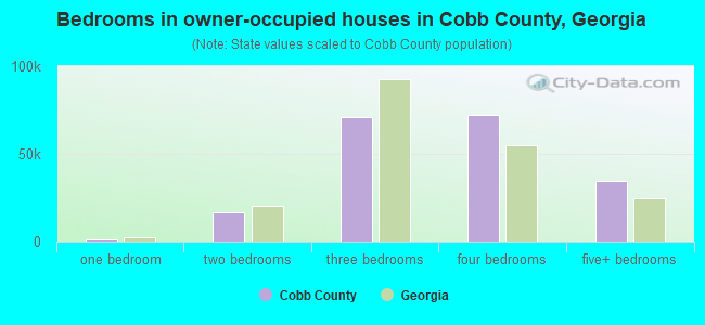 Bedrooms in owner-occupied houses in Cobb County, Georgia