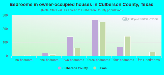 Bedrooms in owner-occupied houses in Culberson County, Texas