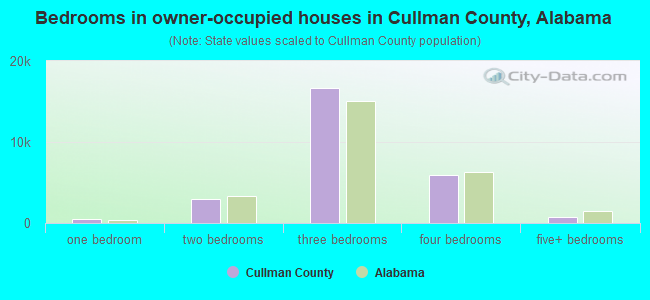 Bedrooms in owner-occupied houses in Cullman County, Alabama