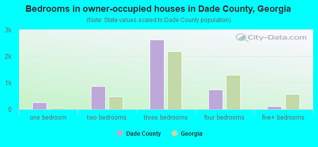 Bedrooms in owner-occupied houses in Dade County, Georgia