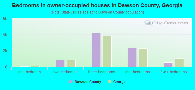 Bedrooms in owner-occupied houses in Dawson County, Georgia
