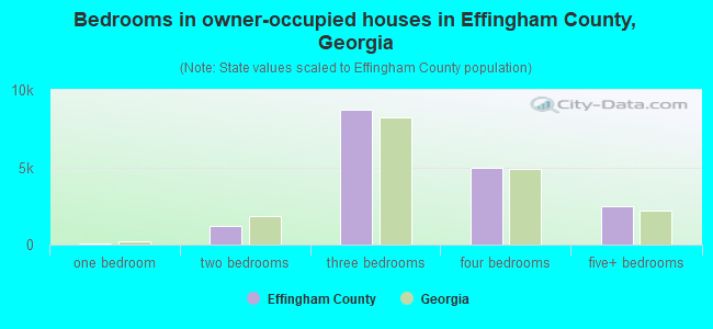 Bedrooms in owner-occupied houses in Effingham County, Georgia