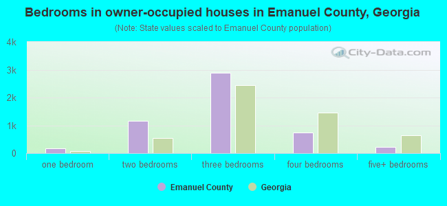 Bedrooms in owner-occupied houses in Emanuel County, Georgia