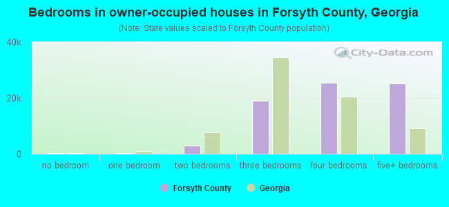 Bedrooms in owner-occupied houses in Forsyth County, Georgia