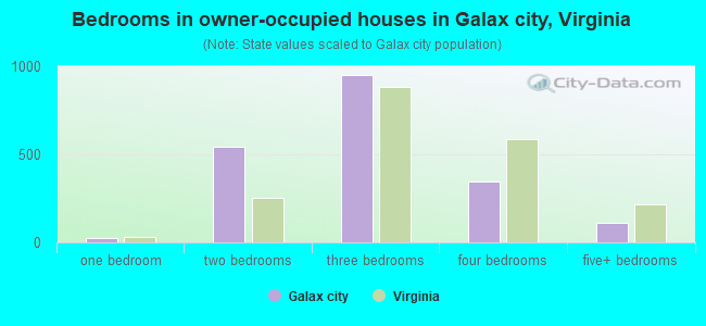 Bedrooms in owner-occupied houses in Galax city, Virginia