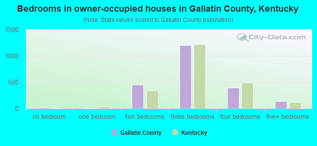 Bedrooms in owner-occupied houses in Gallatin County, Kentucky