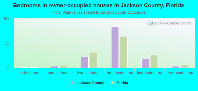 Bedrooms in owner-occupied houses in Jackson County, Florida