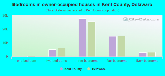 Bedrooms in owner-occupied houses in Kent County, Delaware