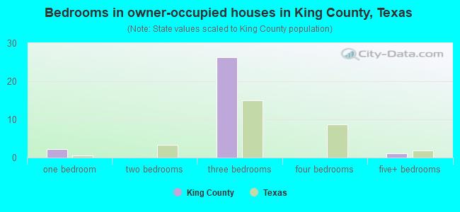 Bedrooms in owner-occupied houses in King County, Texas