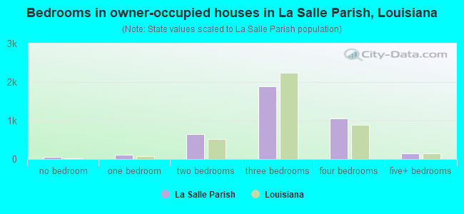 Bedrooms in owner-occupied houses in La Salle Parish, Louisiana