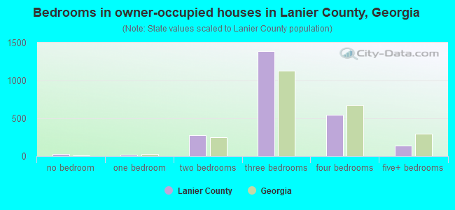 Bedrooms in owner-occupied houses in Lanier County, Georgia