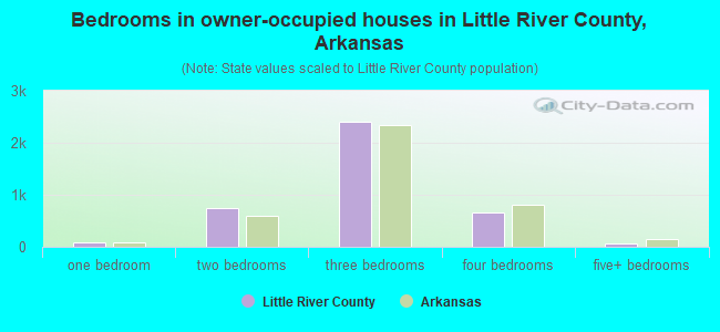Bedrooms in owner-occupied houses in Little River County, Arkansas