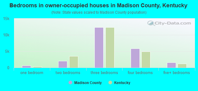 Bedrooms in owner-occupied houses in Madison County, Kentucky