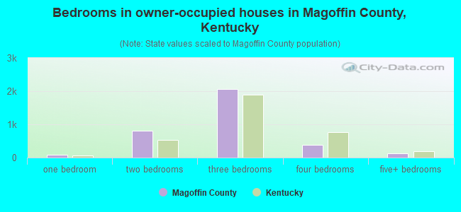 Bedrooms in owner-occupied houses in Magoffin County, Kentucky