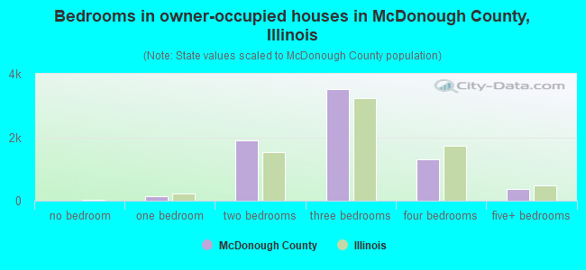 Bedrooms in owner-occupied houses in McDonough County, Illinois
