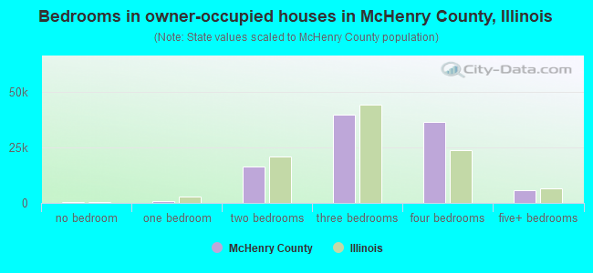Bedrooms in owner-occupied houses in McHenry County, Illinois
