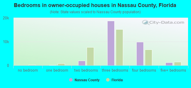 Bedrooms in owner-occupied houses in Nassau County, Florida
