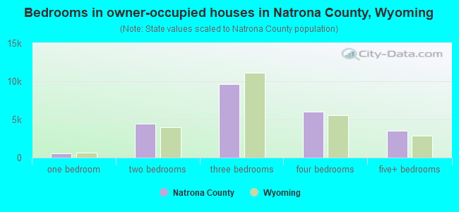 Bedrooms in owner-occupied houses in Natrona County, Wyoming