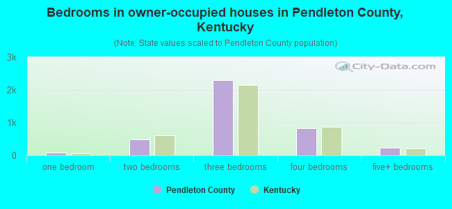 Bedrooms in owner-occupied houses in Pendleton County, Kentucky