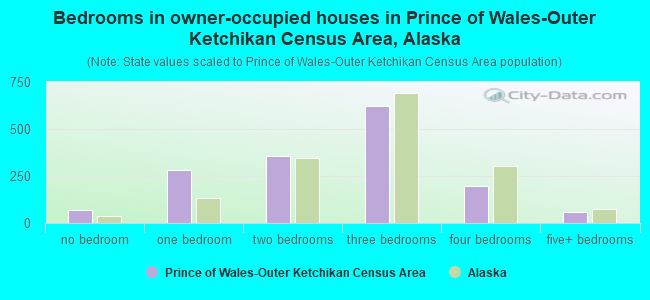 Bedrooms in owner-occupied houses in Prince of Wales-Outer Ketchikan Census Area, Alaska