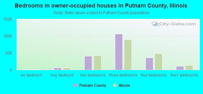 Bedrooms in owner-occupied houses in Putnam County, Illinois