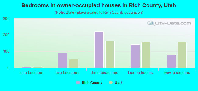 Bedrooms in owner-occupied houses in Rich County, Utah