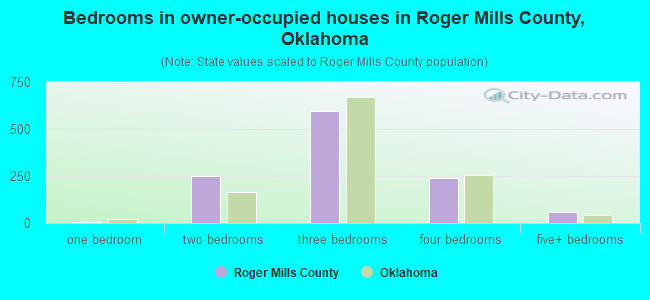 Bedrooms in owner-occupied houses in Roger Mills County, Oklahoma