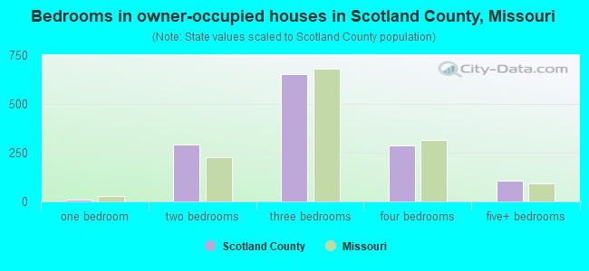 Bedrooms in owner-occupied houses in Scotland County, Missouri