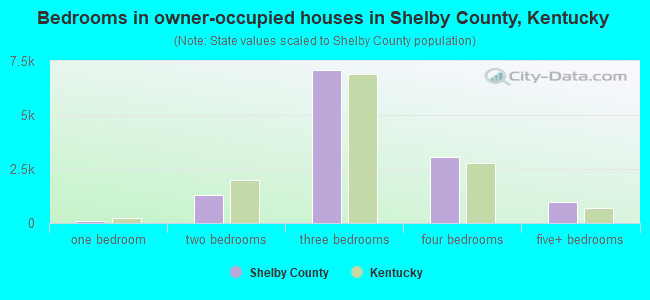 Bedrooms in owner-occupied houses in Shelby County, Kentucky