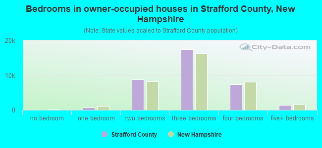Bedrooms in owner-occupied houses in Strafford County, New Hampshire