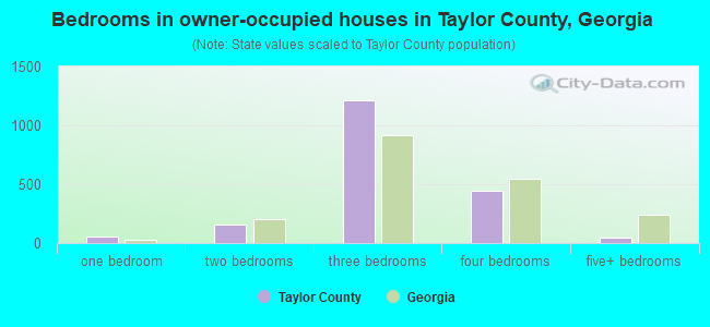 Bedrooms in owner-occupied houses in Taylor County, Georgia
